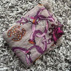 Chanel Scarf, purple and Grey